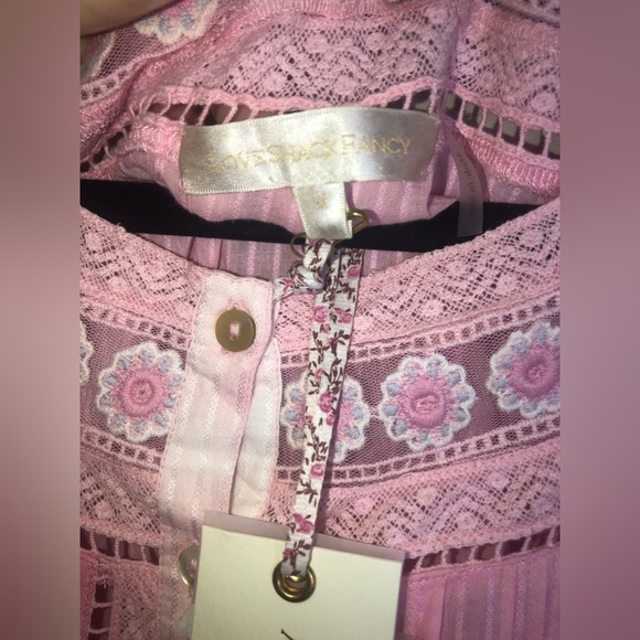 NEW LoveShackFancy Fontana Flutter Sleeve Lace Dress Size Medium - Picture 8 of 12